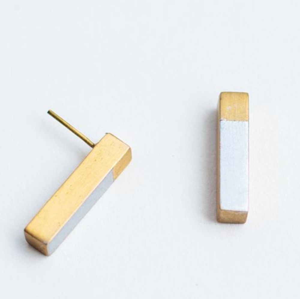 Mata Traders Gold and Silver Bar earrings